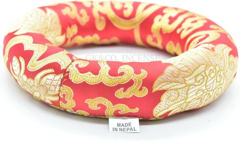 7 inch Silk Ring Cushion Perfect to hold for size 9" to13" Bowls made in Nepal (Red) in Saudi Arabia