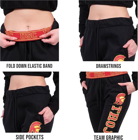 Ultra Game Women's NCAA Official Worelaxed Fit Fleece Jogger Pants in Kuwait