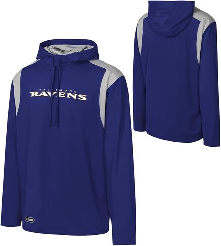 Outerstuff NFL Men's Long Sweep Pullover Hoodie, Official Licensed Gear, for Football Fans in Saudi Arabia