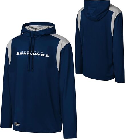 Outerstuff NFL Men's Long Sweep Pullover Hoodie, Official Licensed Gear, for Football Fans in Saudi Arabia
