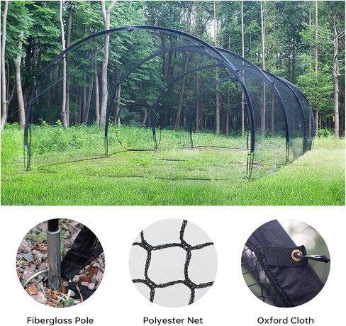 30FT Baseball Batting Cage with Frame, 30FT L x 13FT W x 9FT H Backyard Batting Cage Net for Baseball & Softball, Includes Fiberglass Poles, Pitching Backstop, Target & Carry Bag for Home Training in Saudi Arabia