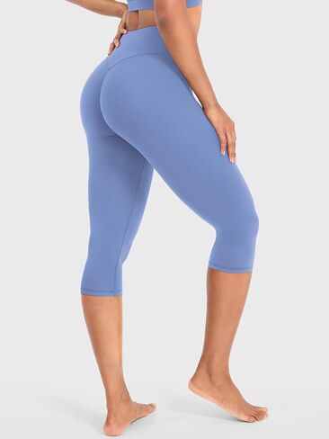 YEOREO Womens Workout Capri Leggings 17" No Front Seam High Waisted Hidden Scrunch Gym Yoga Pants in Saudi Arabia