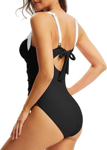 المرأة Underwire قطعة واحدة المايوه البطن التحكم Ruched ثوب السباحة كتلة اللون ملابس السباحة التغطية الكاملة التخسيس لباس سباحة in Kuwait