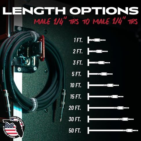 by Gator Cases Backline Series 20-Foot TRS ¼" Male to Male Balanced Patch Cable (GCWB-BPC-20) in Saudi Arabia