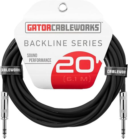 by Gator Cases Backline Series 20-Foot TRS ¼" Male to Male Balanced Patch Cable (GCWB-BPC-20) in Saudi Arabia