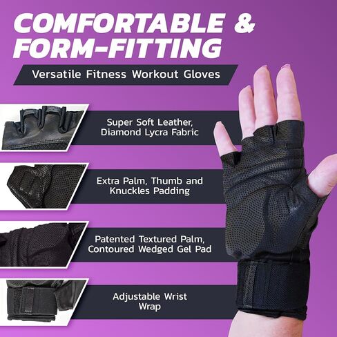 WAGs Fusion Fitness Fingerless Gloves for Gym Workout & Training, Gym Equipment, Workout Gloves Women /Men Use with Patented Ergonomic Gel Pad, Small in Saudi Arabia