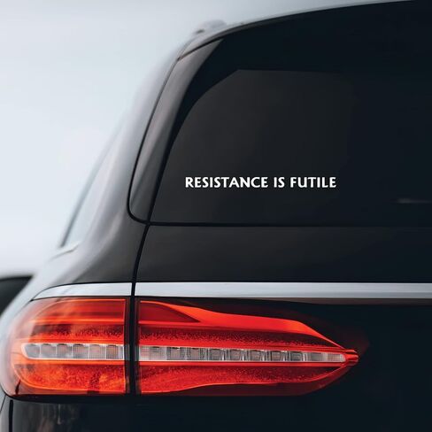 Resistance is Futile Sticker Decal Notebook Car Laptop 8" x .5" (White) in Saudi Arabia