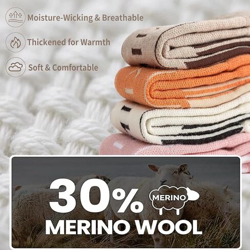 Ski Socks Merino Wool Socks for men&women Knee-High Winter Thermal Snowboarding Socks in Saudi Arabia
