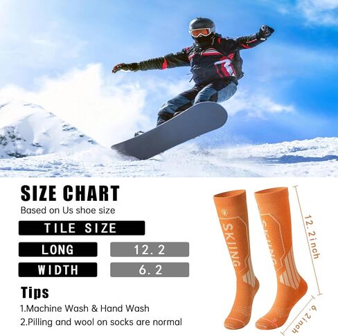 Ski Socks Merino Wool Socks for men&women Knee-High Winter Thermal Snowboarding Socks in Saudi Arabia