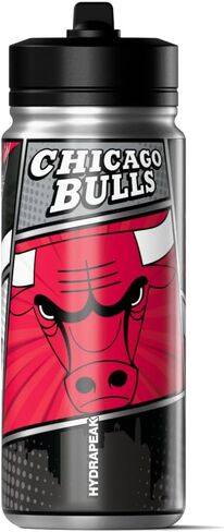Hydrapeak x NBA مرخصة رسميًا من Chicago Bulls Active بغطاء زجاجة مياه بسعة 20 أونصة، قابلة لإعادة الاستخدام من الفولاذ المقاوم للصدأ بجدار مزدوج معزول، هدية رياضية للأطفال والكبار in Kuwait