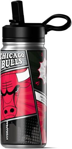 Hydrapeak x NBA مرخصة رسميًا من Chicago Bulls Active بغطاء زجاجة مياه بسعة 20 أونصة، قابلة لإعادة الاستخدام من الفولاذ المقاوم للصدأ بجدار مزدوج معزول، هدية رياضية للأطفال والكبار in Kuwait