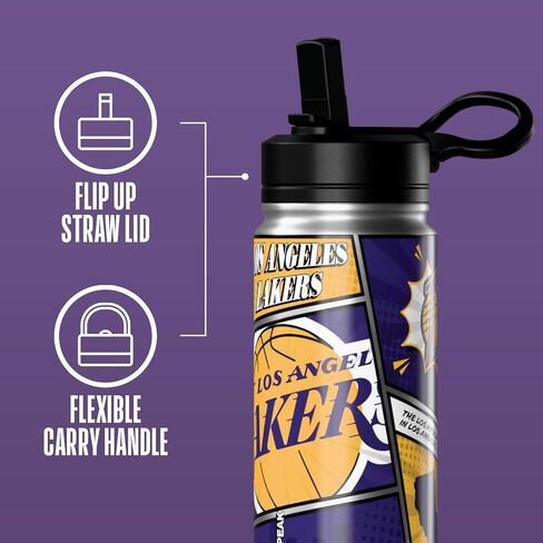 Hydrapeak x NBA مرخصة رسميًا من Chicago Bulls Active بغطاء زجاجة مياه بسعة 20 أونصة، قابلة لإعادة الاستخدام من الفولاذ المقاوم للصدأ بجدار مزدوج معزول، هدية رياضية للأطفال والكبار in Kuwait