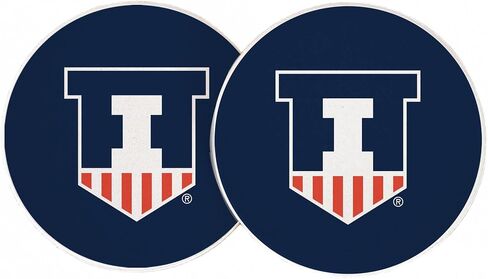 Desert Cactus University of Illinois Car Accessories UIUC Fighting Illini Absorbent Sandstone Cup Coasters Licensed Product Set of 2 (Design A) in Saudi Arabia