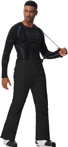 Men's Insulated Snow Pants Waterproof Ski Pant for Winter Hiking Bottom Leg Zipper Outdoor Pants Zipper Pockets in Kuwait