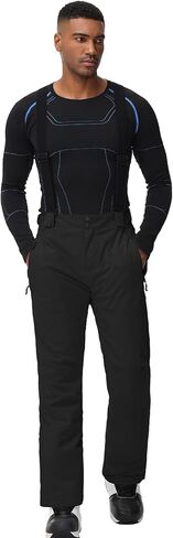 Men's Insulated Snow Pants Waterproof Ski Pant for Winter Hiking Bottom Leg Zipper Outdoor Pants Zipper Pockets in Kuwait