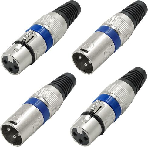 4 قطعة 3 دبوس XLR موصل 2 ذكر + 2 أنثى XLR التوصيل كابل الميكروفون موصل لحام نوع Mic التوصيل سبائك الزنك للصوت ميكروفون DMX خلاط in Kuwait