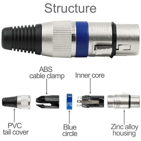 4 قطعة 3 دبوس XLR موصل 2 ذكر + 2 أنثى XLR التوصيل كابل الميكروفون موصل لحام نوع Mic التوصيل سبائك الزنك للصوت ميكروفون DMX خلاط in Kuwait