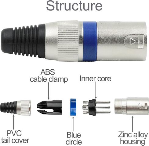 4 قطعة 3 دبوس XLR موصل 2 ذكر + 2 أنثى XLR التوصيل كابل الميكروفون موصل لحام نوع Mic التوصيل سبائك الزنك للصوت ميكروفون DMX خلاط in Kuwait