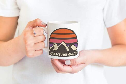 Generic Adventure Awaits 11 Ounce Ceramic Coffee Mug-Campfire Gift Mug For Happy Camper-Outdoor Backpacking Mountain Camper Mug M317 in Saudi Arabia