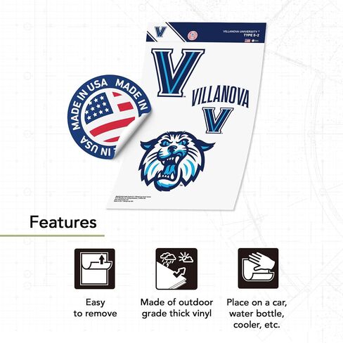 Desert Cactus Villanova University Sticker VU Wildcats Vinyl Decals Laptop Water Bottle Car Scrapbook T5 (Type 5-2) in Saudi Arabia