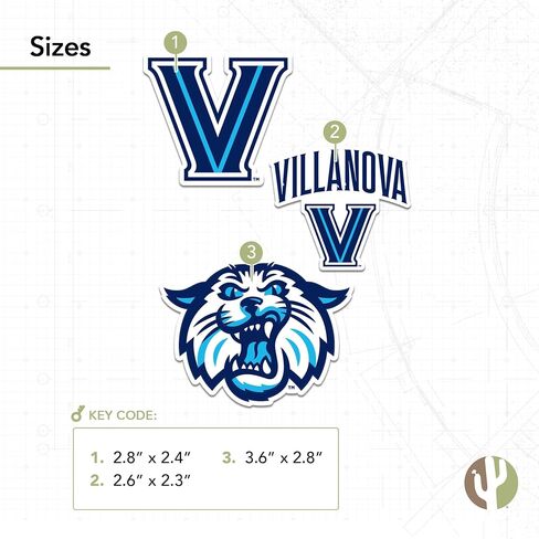 Desert Cactus Villanova University Sticker VU Wildcats Vinyl Decals Laptop Water Bottle Car Scrapbook T5 (Type 5-2) in Saudi Arabia