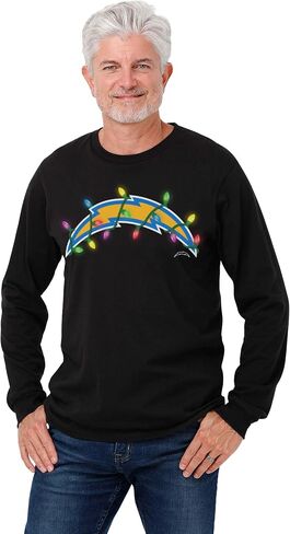 FOCO NFL Mens NFL Team Primary Logo Holiday Lights Long Sleeve T-Shirt in Saudi Arabia