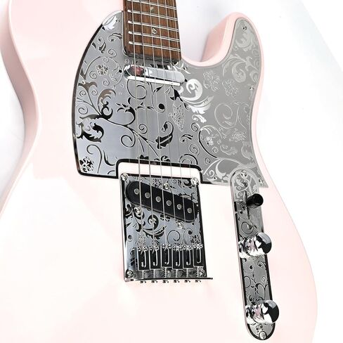 الفولاذ المقاوم للصدأ اختيار الحرس لوحة الصفر 8 ثقوب SS التقاطات ملف واحد المعادن النقش الغيتار الكهربائي Pickguard متوافق مع الولايات المتحدة الأمريكية / المكسيكي Telecaster Tele أجزاء الغيتار الطراز الحديث (الكروم) in Kuwait