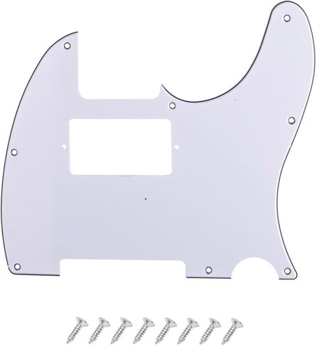 8 فتحات Humbucker Tele Pickguard HH لوحة خدش للحاجز الأمريكي/المكسيكي القياسي للجيتار الكهربائي ذو الطراز الحديث، أبيض-أسود، 3 طبقات. in Kuwait