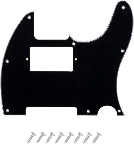 8 فتحات Humbucker Tele Pickguard HH لوحة خدش للحاجز الأمريكي/المكسيكي القياسي للجيتار الكهربائي ذو الطراز الحديث، أبيض-أسود، 3 طبقات. in Kuwait