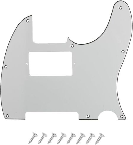 8 فتحات Humbucker Tele Pickguard HH لوحة خدش للحاجز الأمريكي/المكسيكي القياسي للجيتار الكهربائي ذو الطراز الحديث، أبيض-أسود، 3 طبقات. in Kuwait