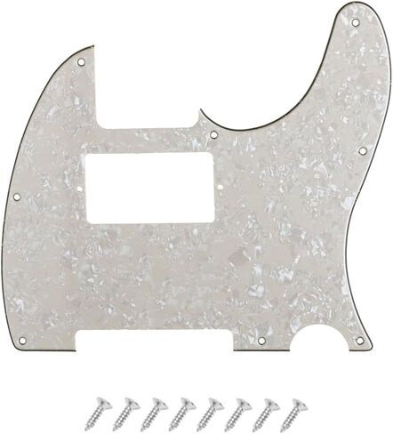 8 فتحات Humbucker Tele Pickguard HH لوحة خدش للحاجز الأمريكي/المكسيكي القياسي للجيتار الكهربائي ذو الطراز الحديث، أبيض-أسود، 3 طبقات. in Kuwait