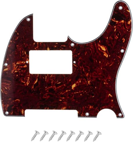 8 فتحات Humbucker Tele Pickguard HH لوحة خدش للحاجز الأمريكي/المكسيكي القياسي للجيتار الكهربائي ذو الطراز الحديث، أبيض-أسود، 3 طبقات. in Kuwait