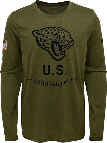 Outerstuff NFL Teams Boys Youth Long Sleeve Crew Neck Salute to Service Military T-Shirt (8-20) in Saudi Arabia