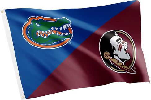 Desert Cactus Florida FSU Seminoles x UF Gators Banners 100% Polyester Indoor Outdoor 3x5 feet (House Rivals Flag) in Saudi Arabia