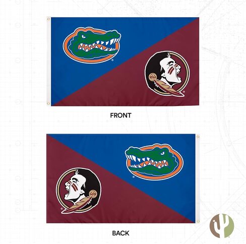 Desert Cactus Florida FSU Seminoles x UF Gators Banners 100% Polyester Indoor Outdoor 3x5 feet (House Rivals Flag) in Saudi Arabia