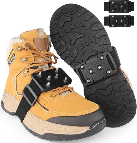 SYOURSELF Ice Cleats Crampons for Shoes and Boots, Rotatable Mid-Sole Traction Cleats Shoe Spikes for Snow and Ice, Non Slip Tungsten Spikes Ice Shoes Grippers for Men Women Winter Indoor/Outdoor in Saudi Arabia