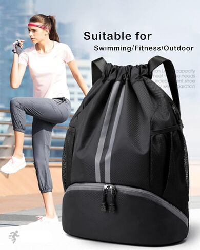 BROTOU Soccer Bags, Football Backpack, Volleyball Bag, Drawstring Backpack with Ball and Shoe Compartment, Football bags for Equipment Swim Gym Bag in Kuwait