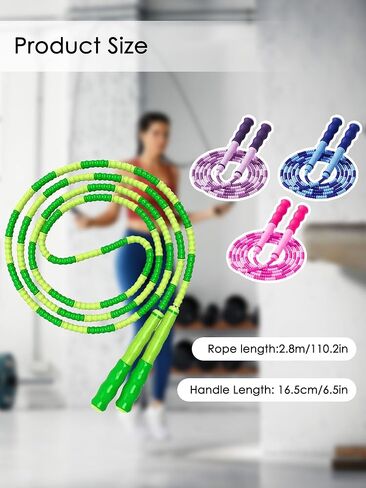 Adjustable Soft Beaded Jump Rope for Men & Woman – Durable, Tangle Skipping Rope with Comfortable Handles for Fitness, Training, and Fun Workouts in Saudi Arabia