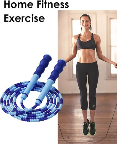 Adjustable Soft Beaded Jump Rope for Men & Woman – Durable, Tangle Skipping Rope with Comfortable Handles for Fitness, Training, and Fun Workouts in Saudi Arabia