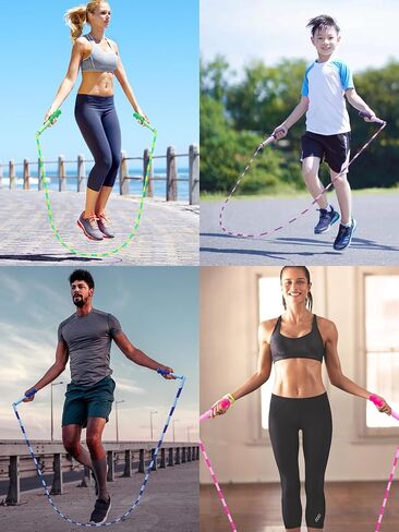 Adjustable Soft Beaded Jump Rope for Men & Woman – Durable, Tangle Skipping Rope with Comfortable Handles for Fitness, Training, and Fun Workouts in Saudi Arabia