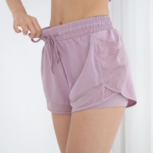 Women's Yoga Shorts, High Waist with Functional Pockets Elastic Lightweight Shorts in Saudi Arabia