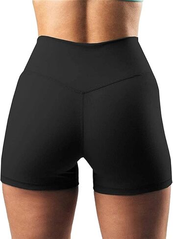 Women's Bicycle High Waist Shorts Cross Waist Fitness Pants Yoga Shorts Running Pants in Saudi Arabia