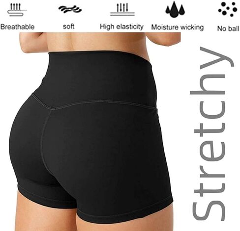 Women's Bicycle High Waist Shorts Cross Waist Fitness Pants Yoga Shorts Running Pants in Saudi Arabia