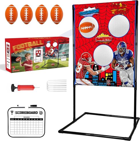 Football Toss Game Set, Includes 4 Soft Footballs - Outdoor Lawn Games for Kids, Family Parties in Saudi Arabia