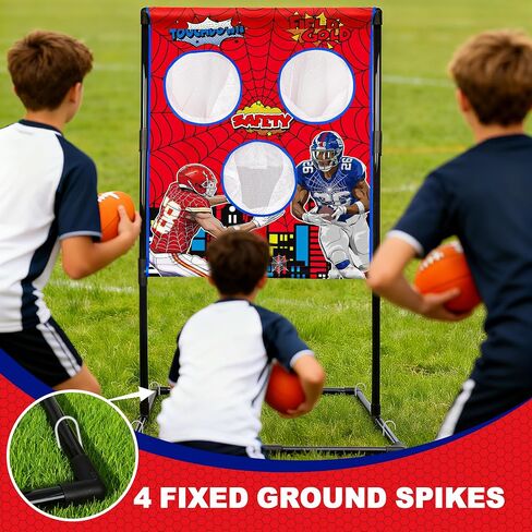 Football Toss Game Set, Includes 4 Soft Footballs - Outdoor Lawn Games for Kids, Family Parties in Saudi Arabia