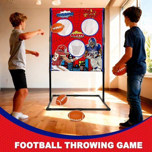 Football Toss Game Set, Includes 4 Soft Footballs - Outdoor Lawn Games for Kids, Family Parties in Saudi Arabia