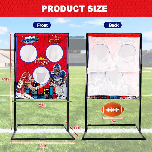 Football Toss Game Set, Includes 4 Soft Footballs - Outdoor Lawn Games for Kids, Family Parties in Saudi Arabia