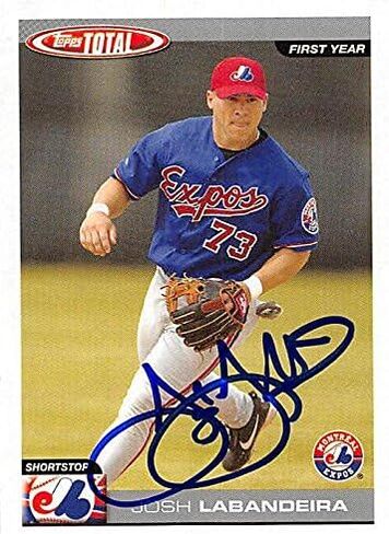 بطاقة بيسبول موقعة من جوش لابانديرا (Montreal Expos، FT) 2004 Topps إجمالي السنة الأولى # 857 مبتدئ - بطاقات البيسبول الموقعة in Saudi Arabia