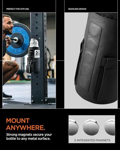 Spigen Life Magnetic Gym Bag for Men Tumbler Carrier Holder Bag for 20oz–40oz Water Bottles w/Molle System, Phone Pocket, Drawstring/Cord Lock, D-Ring Strap, Waterproof in Saudi Arabia
