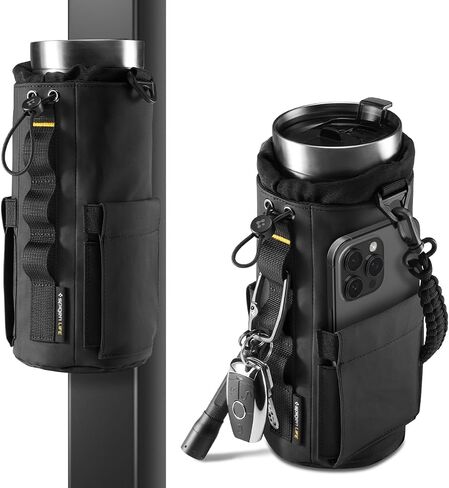 Spigen Life Magnetic Gym Bag for Men Tumbler Carrier Holder Bag for 20oz–40oz Water Bottles w/Molle System, Phone Pocket, Drawstring/Cord Lock, D-Ring Strap, Waterproof in Saudi Arabia
